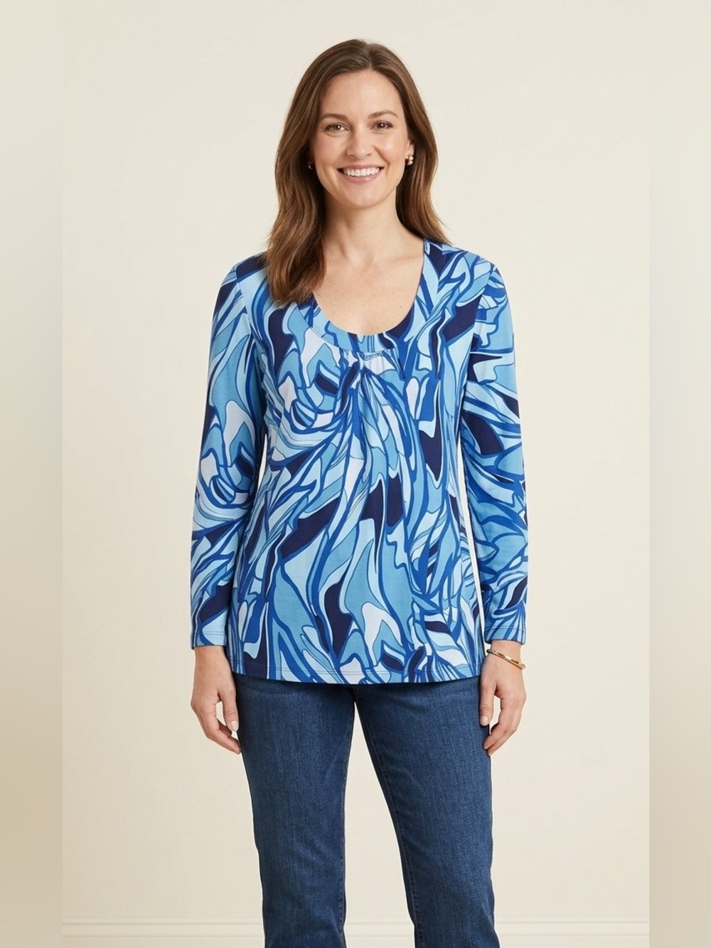 Liz Claiborne Women’s Long Sleeve Button Blouse – 100% Cotton – NWT – Size Large